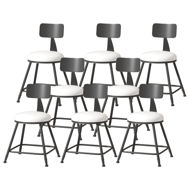 Modern Armless Backrest Counter Stool Iron Cafe Bar Stool with Leather Cushion
