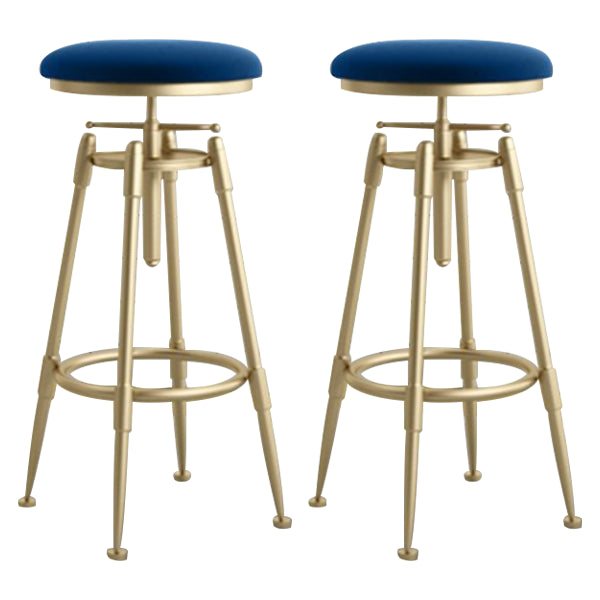 Glam Rotatable Liftable Counter Stool Iron Cafe Bar Stool with Cushion and Pedal