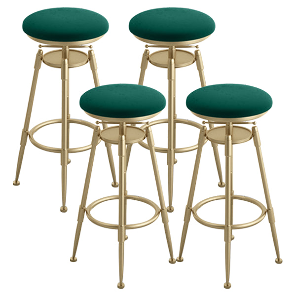 Glam Rotatable Liftable Counter Stool Iron Cafe Bar Stool with Cushion and Pedal