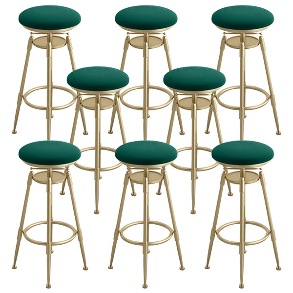 Glam Rotatable Liftable Counter Stool Iron Cafe Bar Stool with Cushion and Pedal