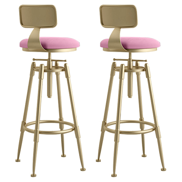 Glam Rotatable Liftable Counter Stool Iron Cafe Bar Stool with Cushion and Pedal