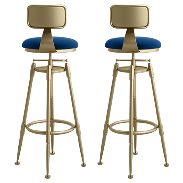 Glam Rotatable Liftable Counter Stool Iron Cafe Bar Stool with Cushion and Pedal