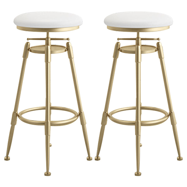 Glam Rotatable Liftable Counter Stool Iron Cafe Bar Stool with Cushion and Pedal