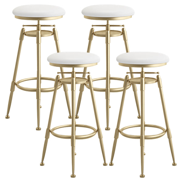 Glam Rotatable Liftable Counter Stool Iron Cafe Bar Stool with Cushion and Pedal