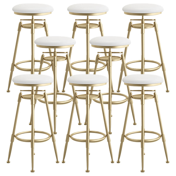 Glam Rotatable Liftable Counter Stool Iron Cafe Bar Stool with Cushion and Pedal
