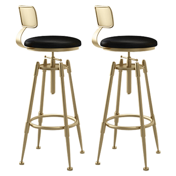 Glam Rotatable Liftable Counter Stool Iron Cafe Bar Stool with Cushion and Pedal