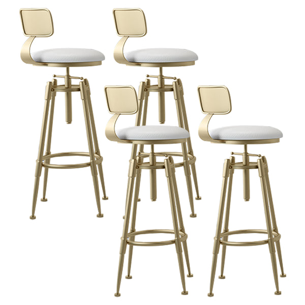 Glam Rotatable Liftable Counter Stool Iron Cafe Bar Stool with Cushion and Pedal