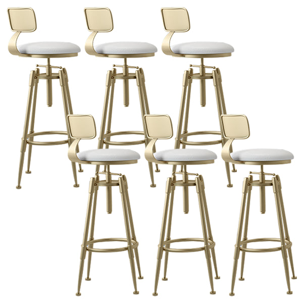 Glam Rotatable Liftable Counter Stool Iron Cafe Bar Stool with Cushion and Pedal