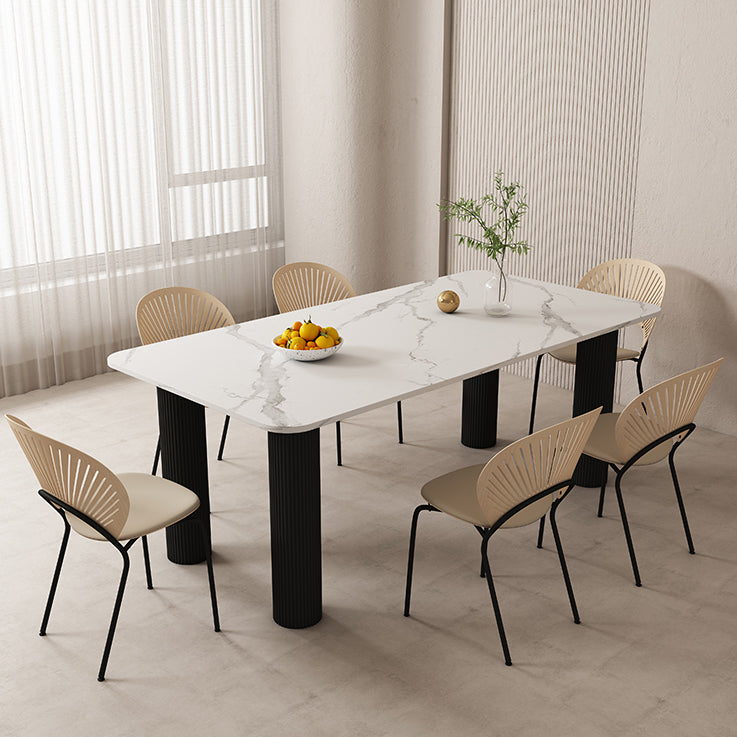 Modern Rectangle Sintered Stone Dining Table Set 1/4/5/7 Pieces Dining Set for Home Use