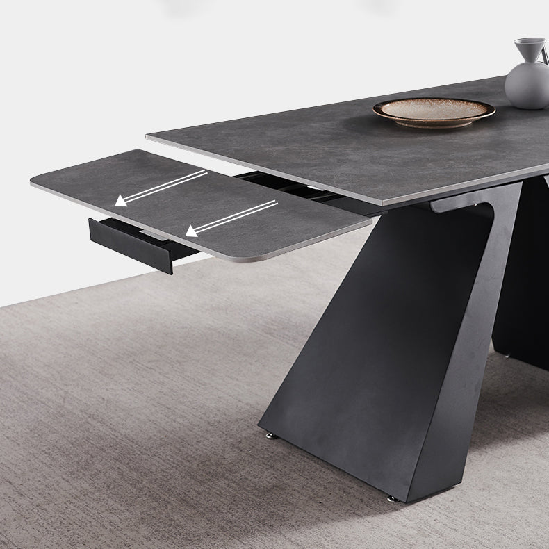 Modern Scalable Dinette Set 1/4/5/7 Pieces Grey Sintered Stone Top Dining Table Set