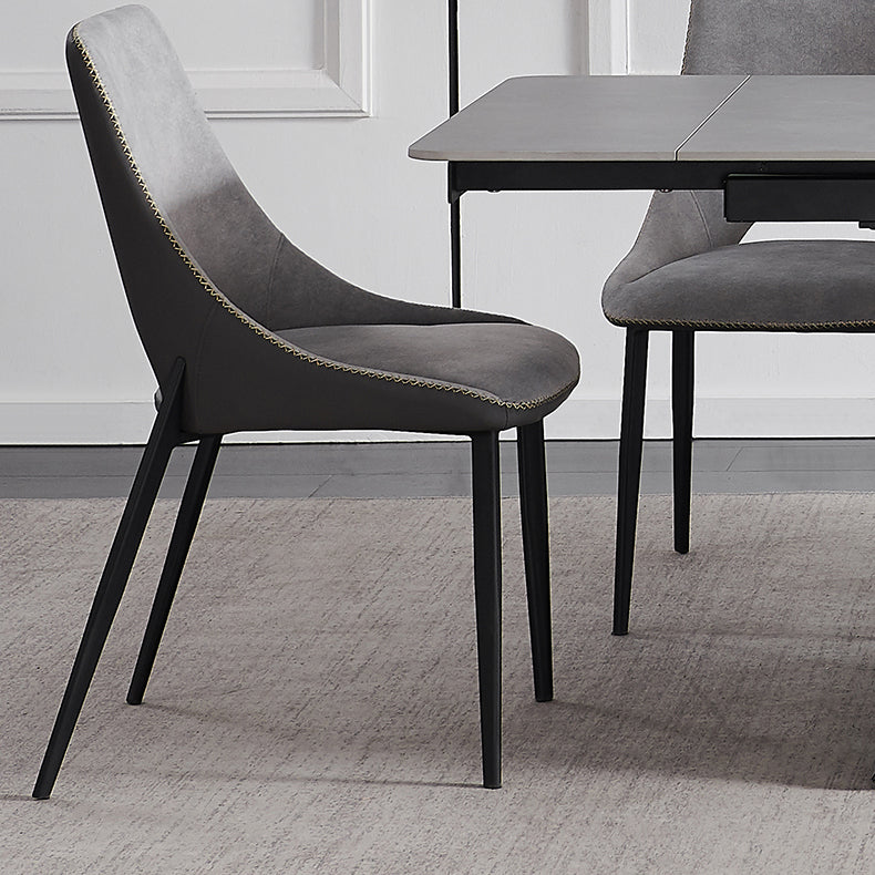 Modern Scalable Dinette Set 1/4/5/7 Pieces Grey Sintered Stone Top Dining Table Set
