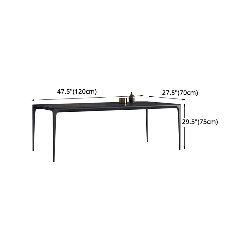 Modern Aluminium Dinette Set 1/2/4/9/10/11 Pieces Black Sintered Stone Dining Table Set