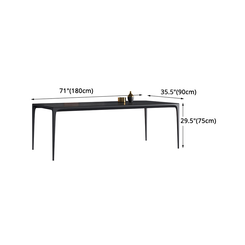 Modern Aluminium Dinette Set 1/2/4/9/10/11 Pieces Black Sintered Stone Dining Table Set