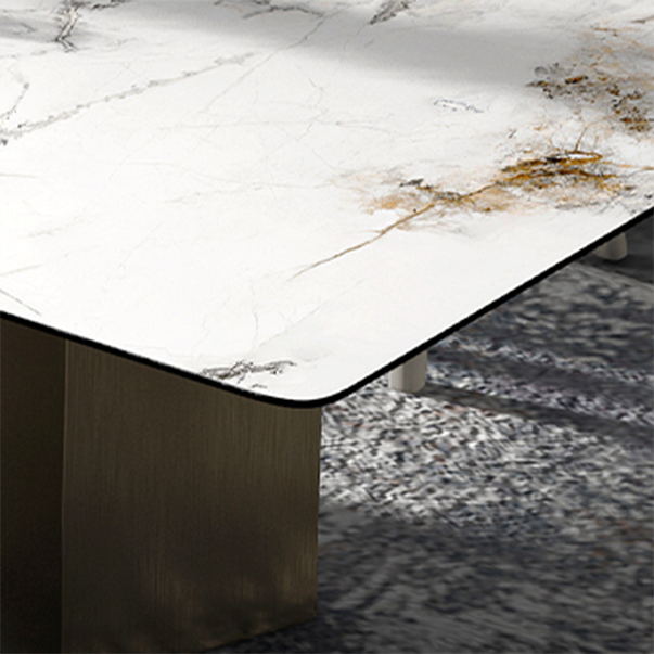 Designer Style Sintered Stone Dining Set Rectangle 1/2/3/6/7 Pieces Dining Room Table Set