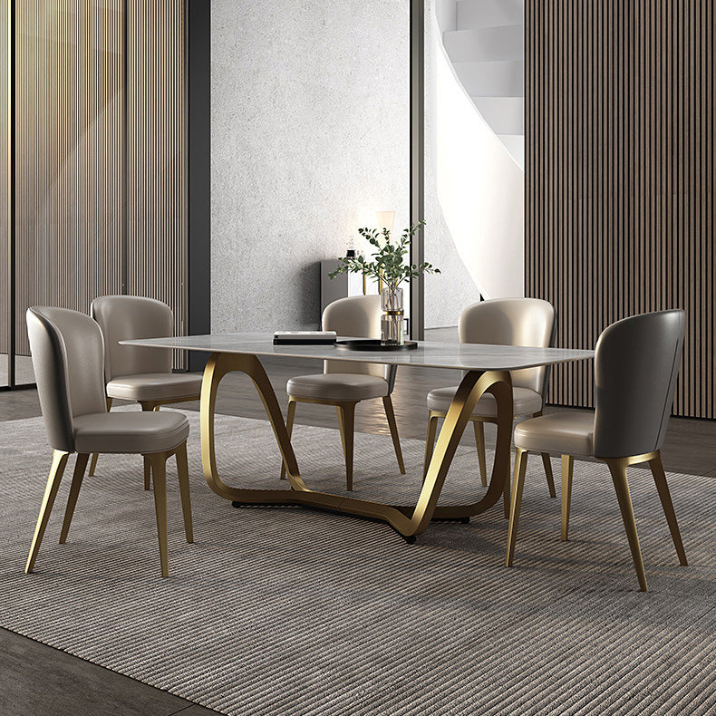 Luxury Sintered Stone Top Dining Set Rectangle 1/2/5/6/7 Pieces Dining Room Table Set