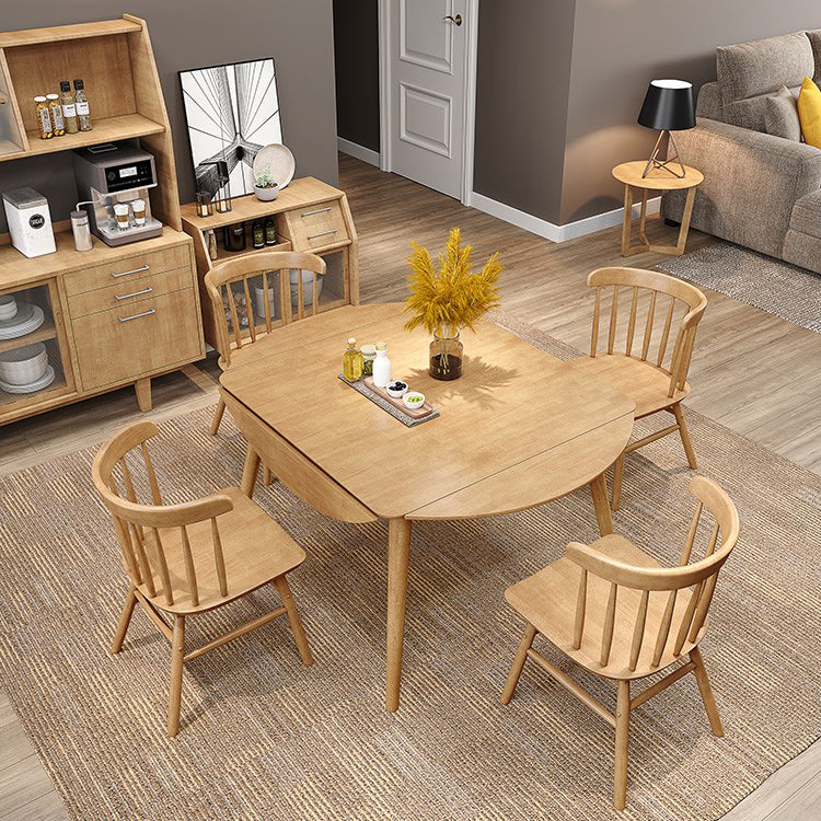 Industrial Solid Wood Dining Table Extendable Trestle Dining Table with 4 Legs