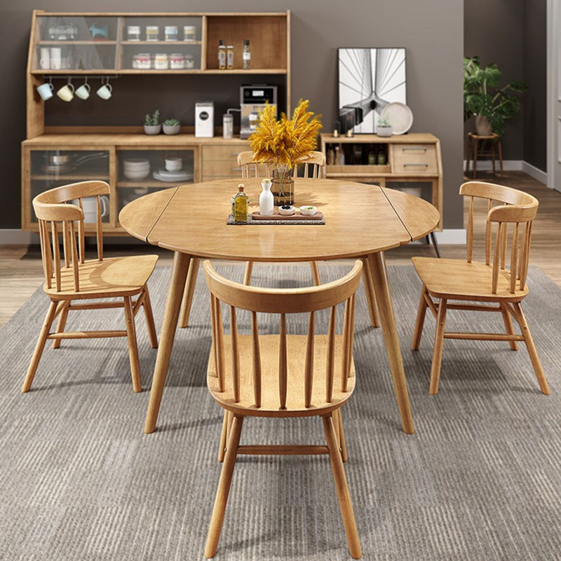 Industrial Solid Wood Dining Table Extendable Trestle Dining Table with 4 Legs