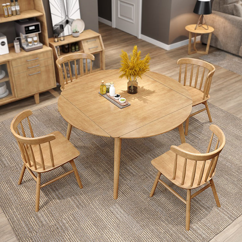 Industrial Solid Wood Dining Table Extendable Trestle Dining Table with 4 Legs