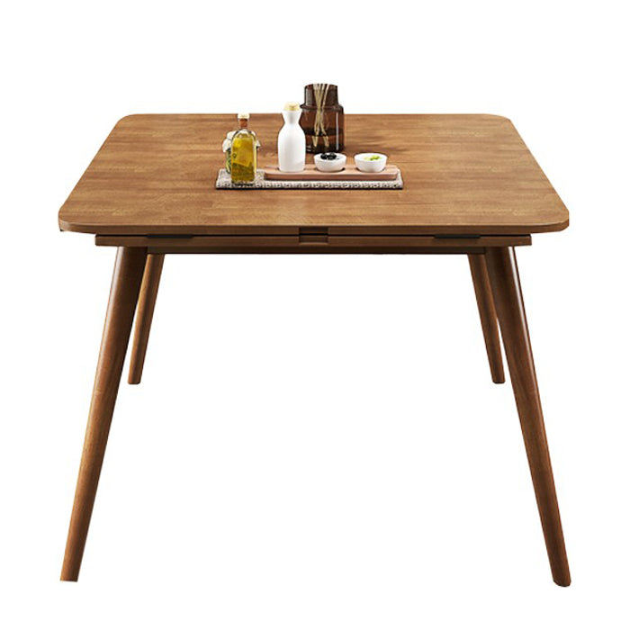Industrial Solid Wood Dining Table Extendable Trestle Dining Table with 4 Legs