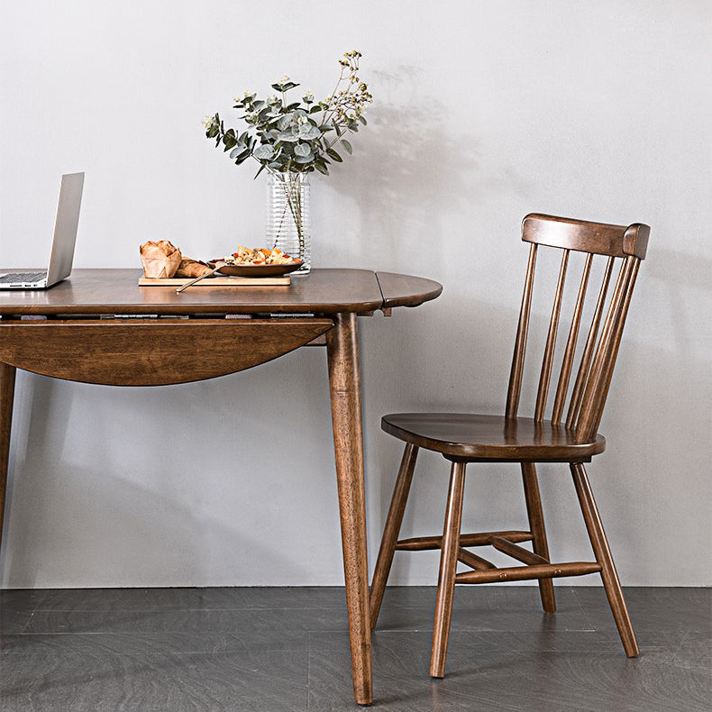 Industrial Solid Wood Dining Table Extendable Trestle Dining Table with 4 Legs