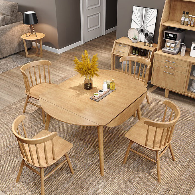 Industrial Solid Wood Dining Table Extendable Trestle Dining Table with 4 Legs