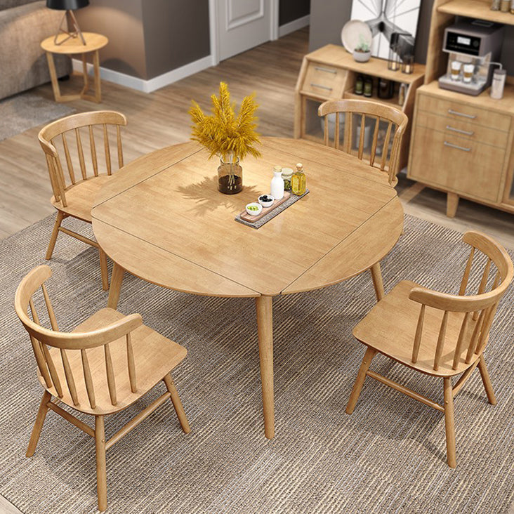 Industrial Solid Wood Dining Table Extendable Trestle Dining Table with 4 Legs