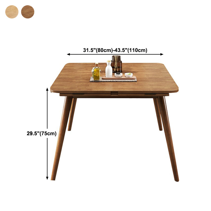Industrial Solid Wood Dining Table Extendable Trestle Dining Table with 4 Legs