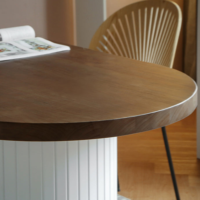 Modern Dining Oval Table Dining Wooden Table for Restaurant with Wood Legs