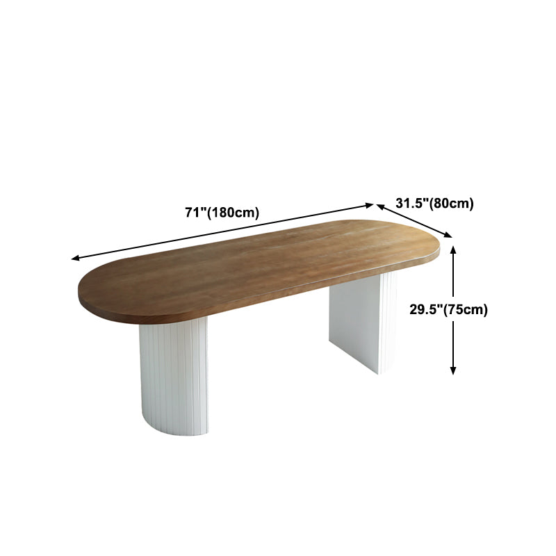Modern Dining Oval Table Dining Wooden Table for Restaurant with Wood Legs