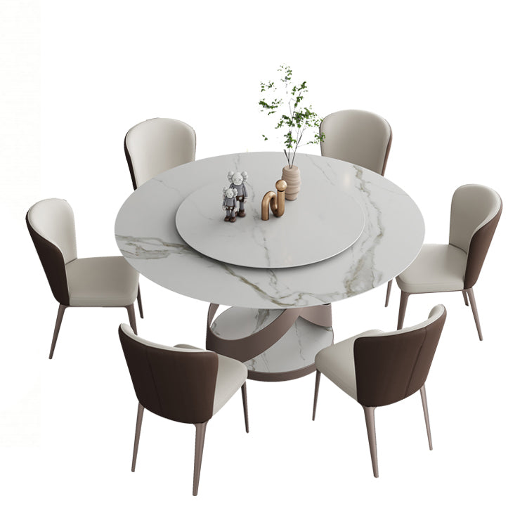 Modern Home Sintered Stone Table Round Pedestal Dining Table