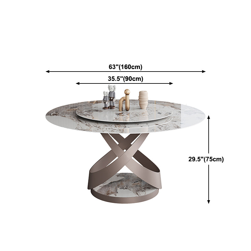 Modern Home Sintered Stone Table Round Pedestal Dining Table