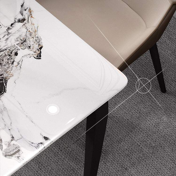Industrial Sintered Stone Dining Table Metal Dining Table for Dining Room