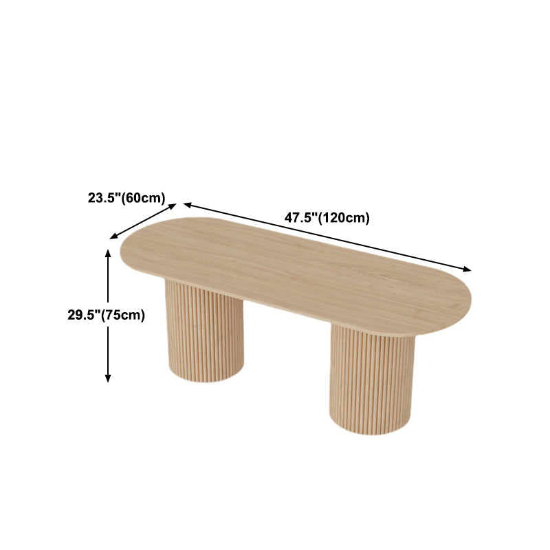 Contemporary Style Dining Oval Table Dining Wooden Table for Restaurant with Wood Legs