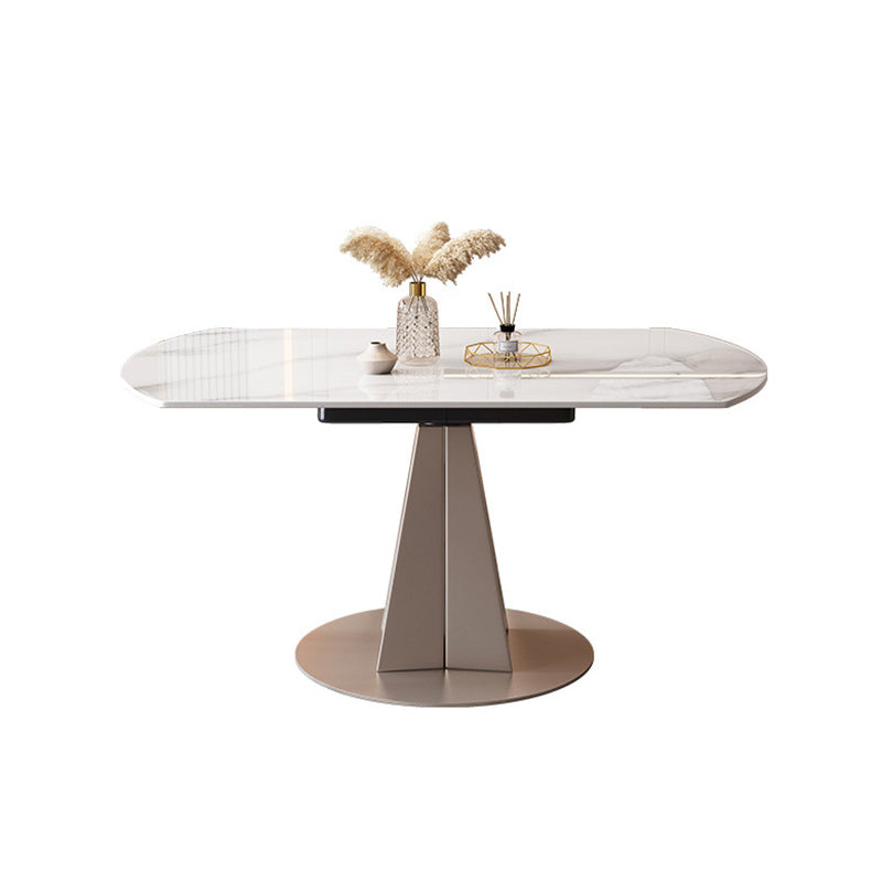 Modern Style Metal Dining Table Sintered Stone Top Table for Dining Room
