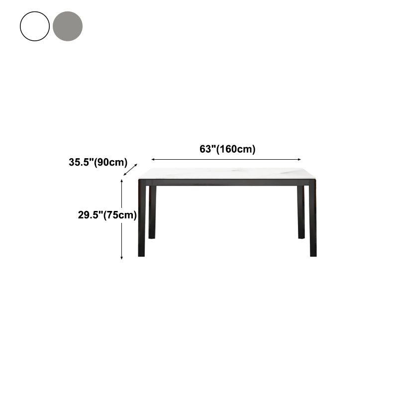 Medieval Modern Sintered Stone Dining Table Rectangle Indoor Table with 4 Legs