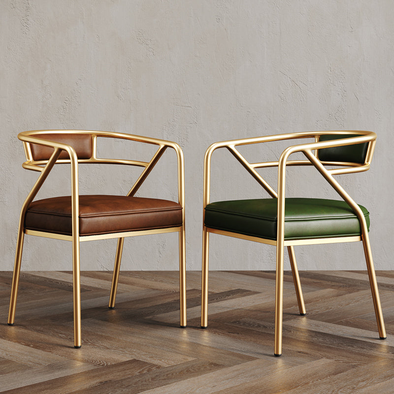 Glam Style Arm Chair Open Back Indoor Dining Chair for Dining Room