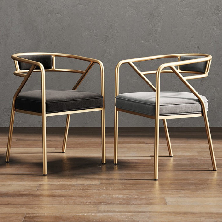 Glam Style Arm Chair Open Back Indoor Dining Chair for Dining Room