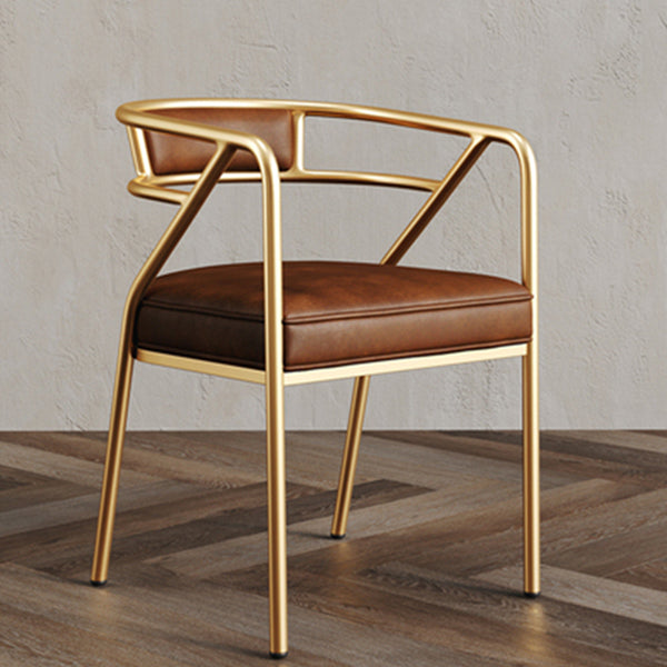Glam Style Arm Chair Open Back Indoor Dining Chair for Dining Room