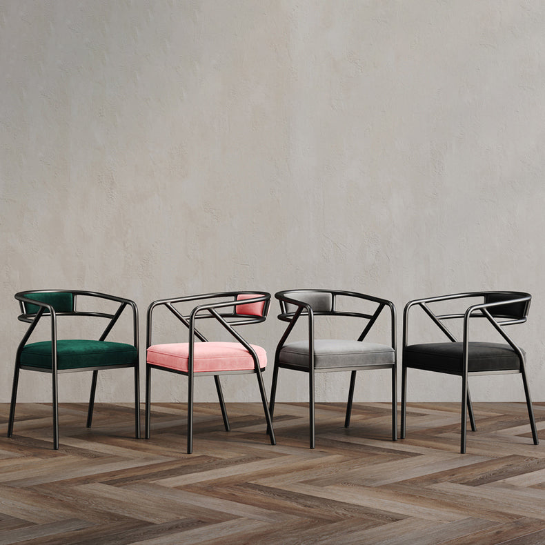 Glam Style Arm Chair Open Back Indoor Dining Chair for Dining Room