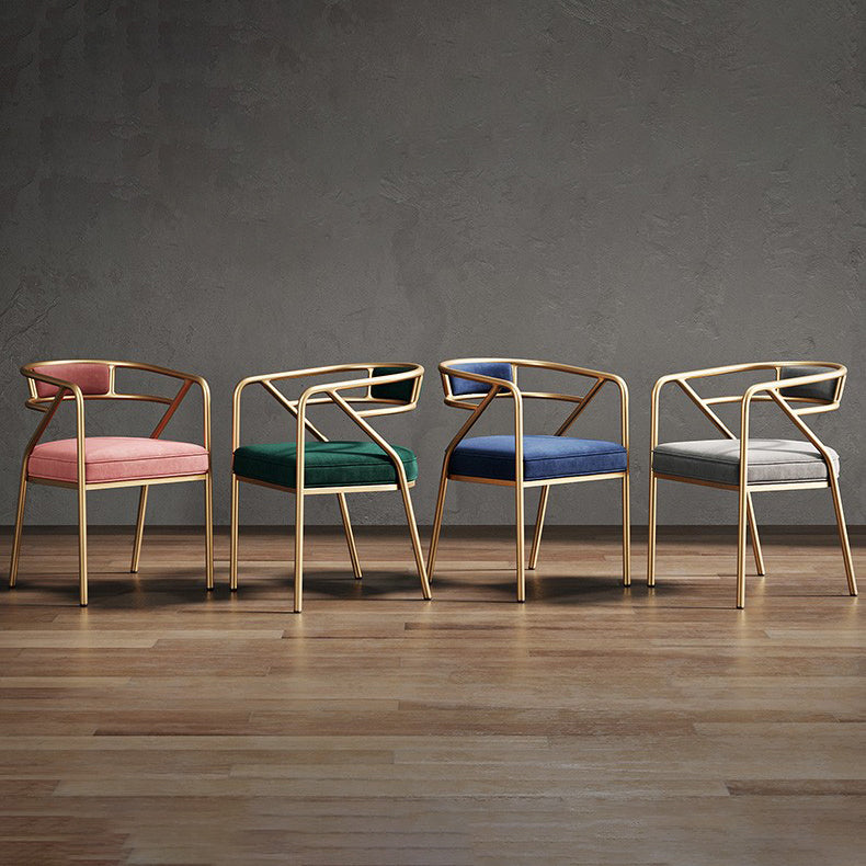 Glam Style Arm Chair Open Back Indoor Dining Chair for Dining Room