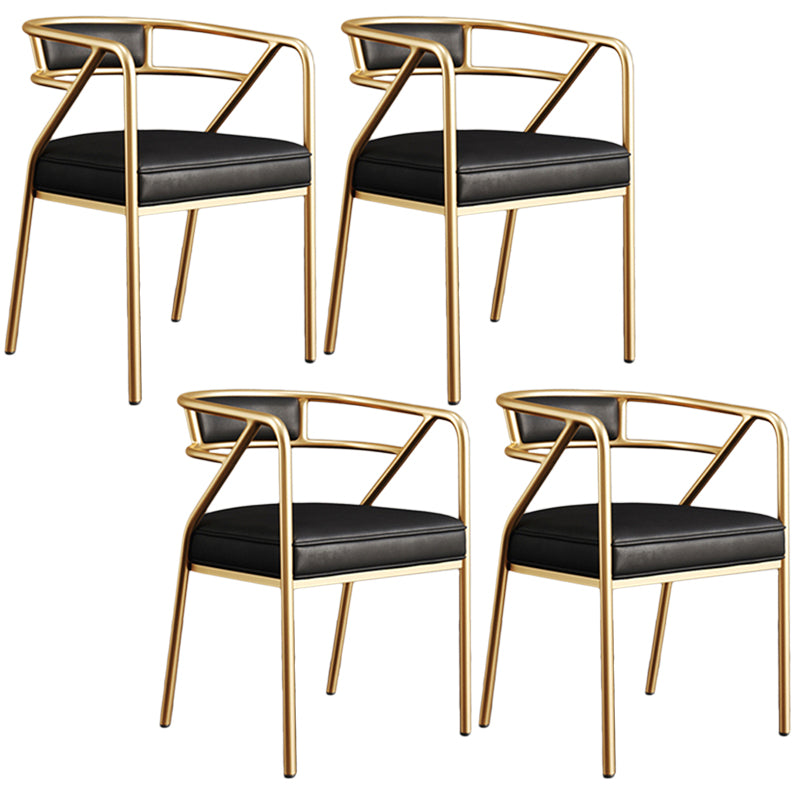 Glam Style Arm Chair Open Back Indoor Dining Chair for Dining Room