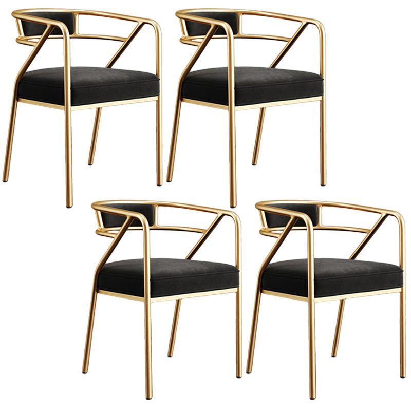Glam Style Arm Chair Open Back Indoor Dining Chair for Dining Room