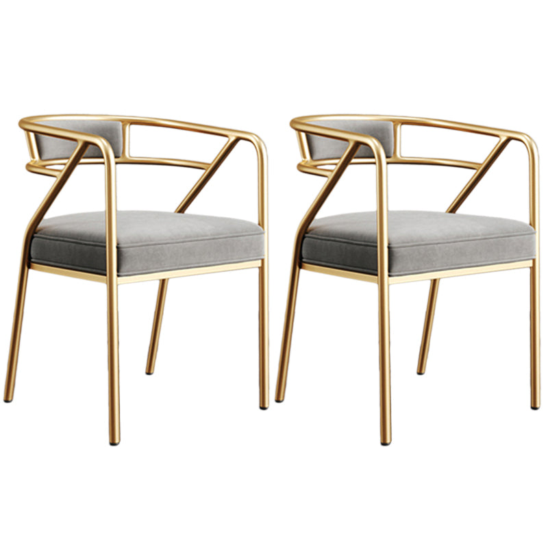 Glam Style Arm Chair Open Back Indoor Dining Chair for Dining Room