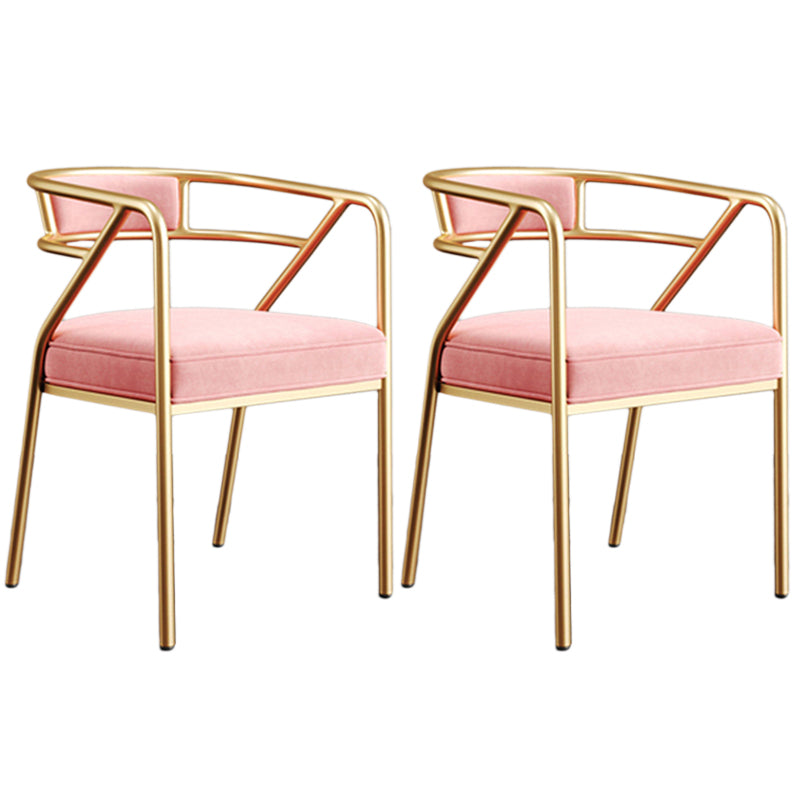Glam Style Arm Chair Open Back Indoor Dining Chair for Dining Room