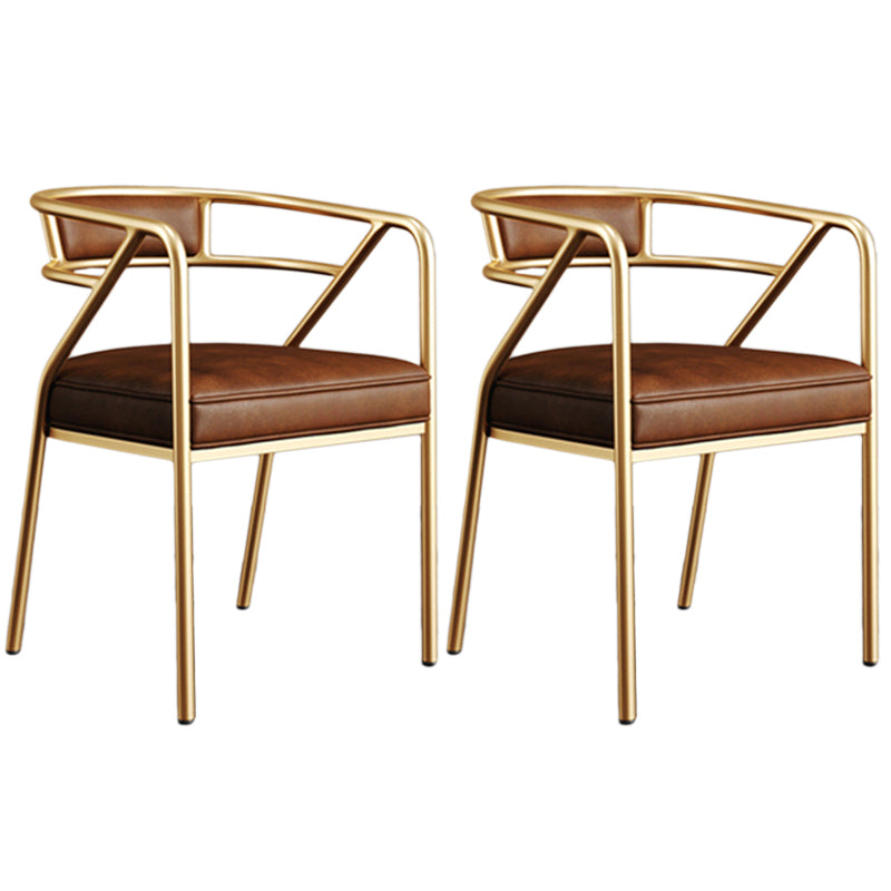 Glam Style Arm Chair Open Back Indoor Dining Chair for Dining Room