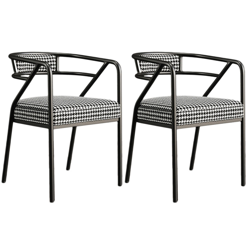 Glam Style Arm Chair Open Back Indoor Dining Chair for Dining Room