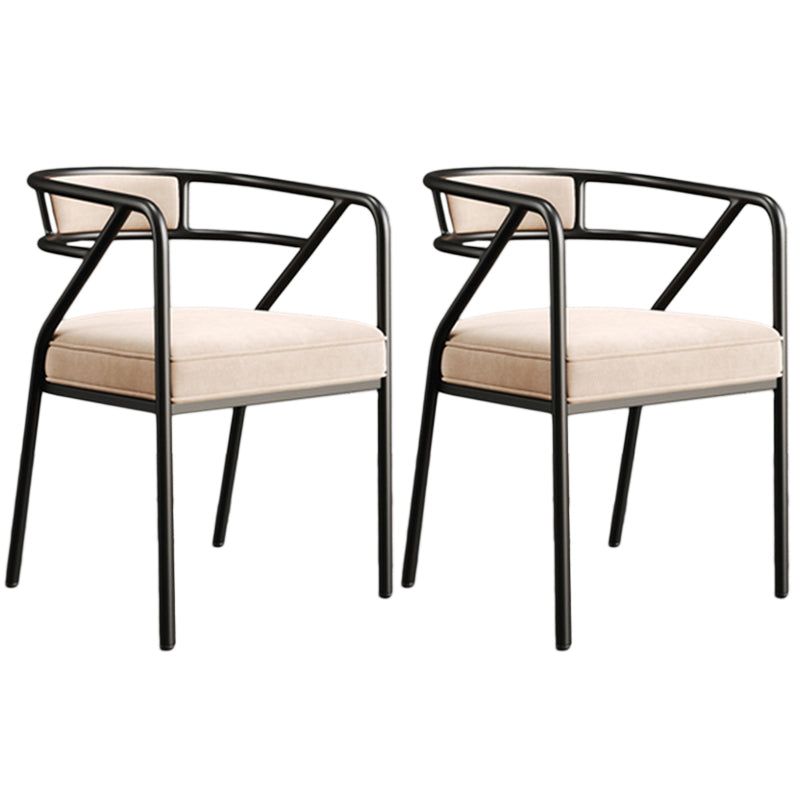 Glam Style Arm Chair Open Back Indoor Dining Chair for Dining Room