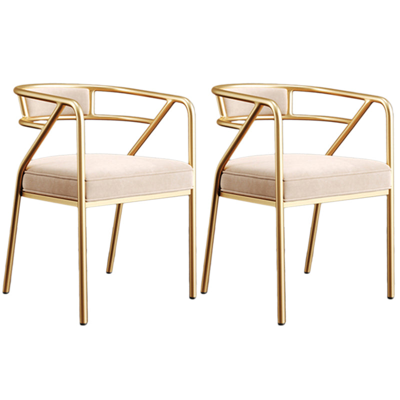 Glam Style Arm Chair Open Back Indoor Dining Chair for Dining Room