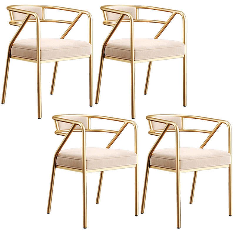 Glam Style Arm Chair Open Back Indoor Dining Chair for Dining Room