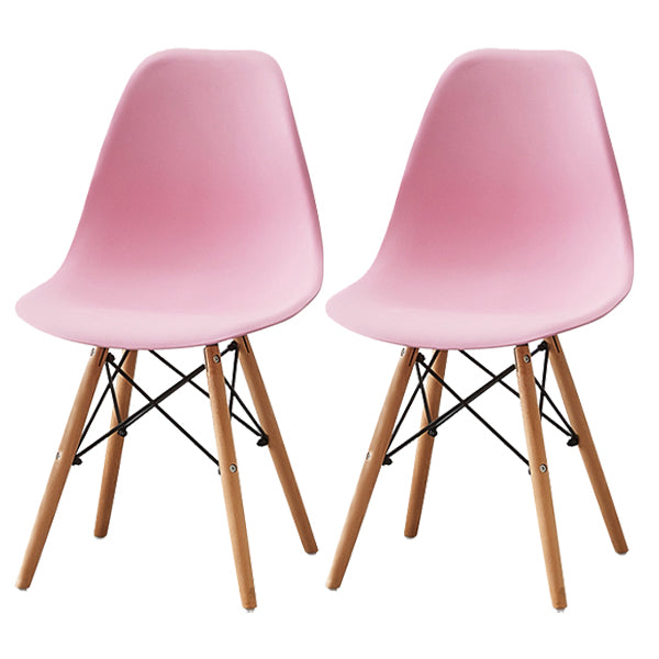 Scandinavian Wood Armless Chair Kitchen Room Solid Back Chair